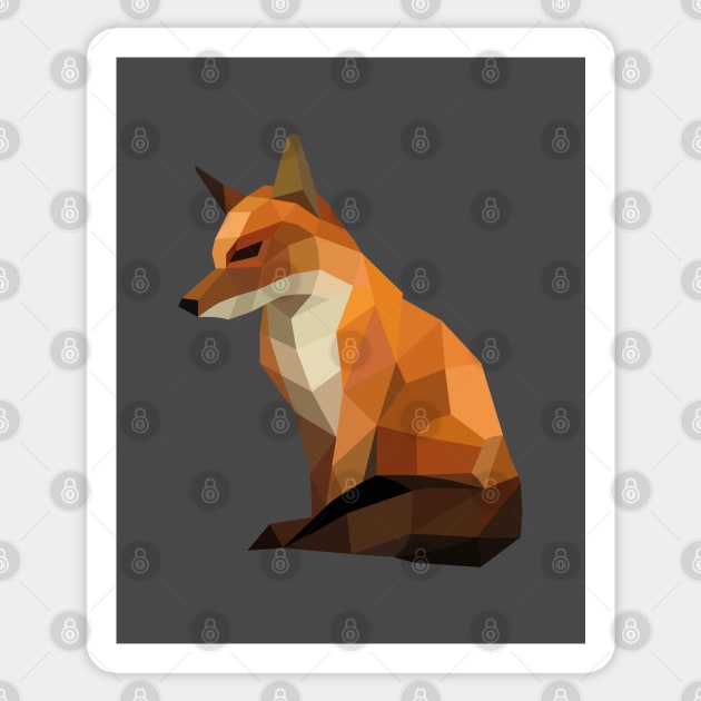 Geometric Orange Fox Sticker by shaldesign